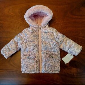 Jessica Simpson hooded puffer jacket baby girl 12 M.